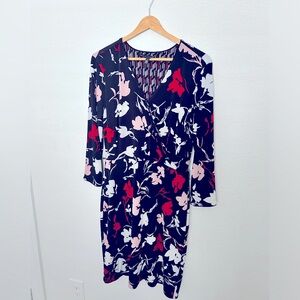 Two way /print dress - Black red white floral , and geometric print dress